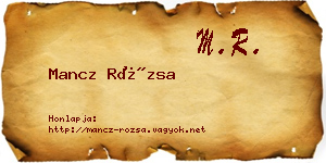 Mancz Rózsa névjegykártya