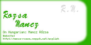 rozsa mancz business card
